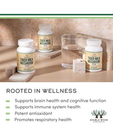 Double Wood Supplements Tigers Milk Mushroom Supplement (Lignosus Fungi) 500mg per Serving 120 Capsules (Antioxidant for Respiratory and Lung Health Support) Vegan Safe Non-GMO - Buy Online on GoSupps.com
