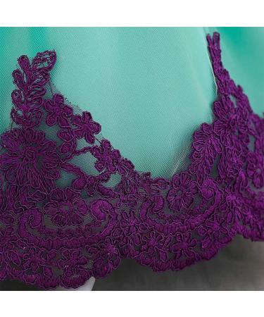 FYMNSI Baby Girl Baptism Christening Dress with Floral Embroidery and Headband | Formal Party Pageant Wedding Bridesmaid Tutu Princess Gown for 6-24 Months (9-12 Months, Green/Purple) - Buy Online on GoSupps.com