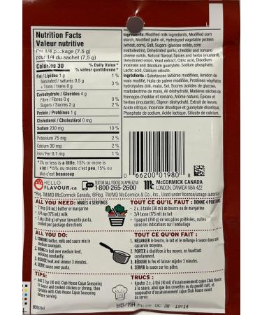 Club House Dry Sauce/Seasoning/Marinade Mix Alfredo 30g Case Pack 12 Count - Buy Online on GoSupps.com