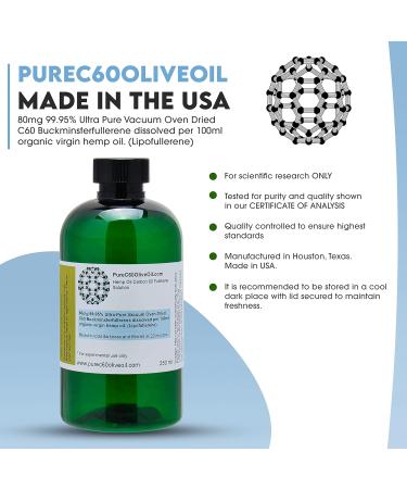 PureC60OliveOil C60 Hemp Seed Oil 250ml - 99.95% Carbon 60 Solvent Free 200mg - Same Day Priority Shipping - from The Leading Global Producer - Buy Online on GoSupps.com