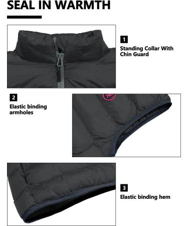 Women's Lightweight Puffer Vest - Charcoal Gray - Medium | Little Donkey Andy - Buy Online on GoSupps.com