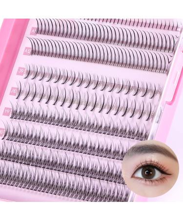 MLEN DIARY Individual Lashes 296 Clusters Lashes 4 Types Manga Lashes Individual Natural Look 9-13mm Eyelash Extension Kit for Make Up DIY SJ-4in1-296 Clusters