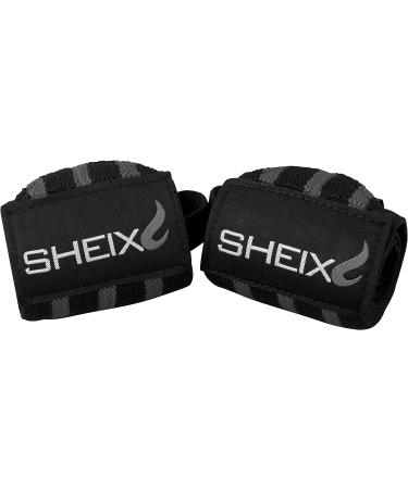 SHEIX Weightlifting Wrist Wraps for Men & Women - 18 Support Straps for Deadlift, Bench Press, Crossfit & Powerlifting - Grey - Buy Online on GoSupps.com