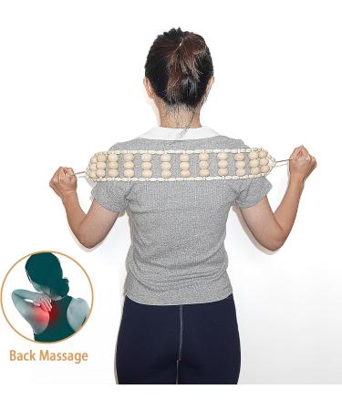 Eco Beech Wood Massage Roller & Extra Gun Roller - Self-Massage Device for Neck Back Legs & Cellulite Relief | Sustainable Wood - Buy Online on GoSupps.com