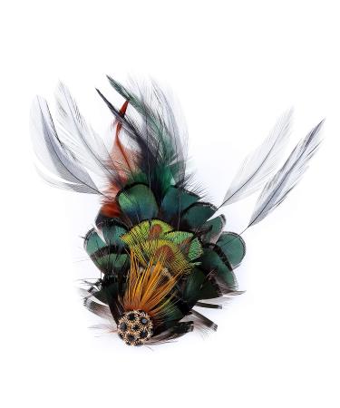RUNHENG Handmade Feather Peacock Hair Clip