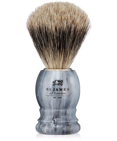 St James of London Best Badger Castlerock Shaving Brush Grey Marble