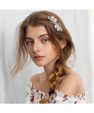 Flower Hair Accessories - White Daisy Hair Clips Rhinestone Daisy Hair Accessories Bride's Wedding Flower Hair Clips Hair Flowers for Women Flower Hair Accessories for Ladies Women and Girls - Buy Online on GoSupps.com