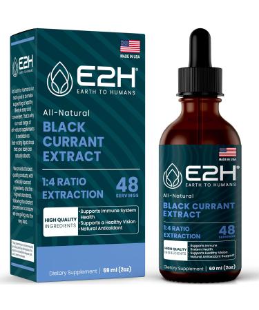 E2H Natural Black Currant Extract Cold Pressed Black Currant Seed with Omega 6 GLA - Immune System Health - Fast Absorbing Liquid - 2 Fl Oz 2 Fl Oz (Pack of 1)