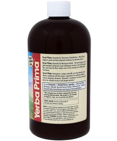 Yerba Prima Bentonite Detox Liquid Clay 16oz - Food Grade Natural Internal Cleanse - Buy Online on GoSupps.com