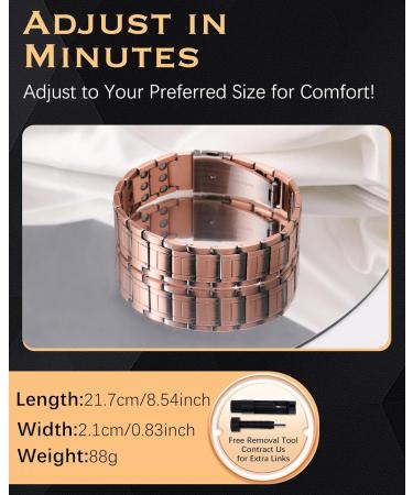 Jeracol Copper Magnetic Bracelet for Men Men's Copper Bracelet with 3X Ultra Strength Magnets(3800 Gauss Each) Unique Folding Clasp Wristband Brazaletes with Adjustment Tool and Jewelry Gift Box Copper-classic - Buy Online on GoSupps.com
