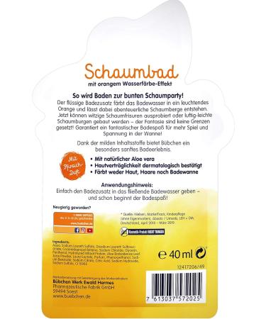 B bchen Children's Bubble Bath Fruity Orange Bathing Additive 40ml (1 Pack) | Fun Bath Time Experience - Buy Online on GoSupps.com