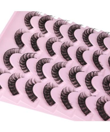 wiwoseo D Curly Wispy False Eyelashes - 14 Pairs Faux Mink 3D Effect 15MM - Buy Online on GoSupps.com