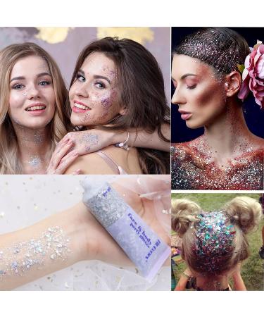  RUIBAVYA Chunky Glitter Gel Body Nails Face Sequin Sparkling Party Makeup Decoration Glitter 50ml - Buy Online on GoSupps.com