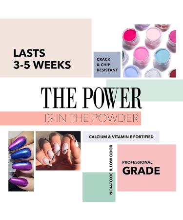 Revel Nail Chrome Glitter Dip Powder 8-Pack - Chip Resistant with Vitamin E and Calcium for DIY Manicure - Buy Online on GoSupps.com