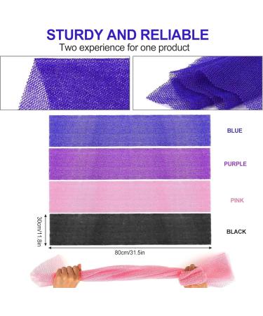 4 Pieces Exfoliating Wash Net Cloth Bath Sponges Mesh Pouf Bath Sponge African Net Sponge 31.5 Inch Long Mesh Exfoliating Bath and Shower Body Puff Sponges for Men Women Adults - Buy Online on GoSupps.com