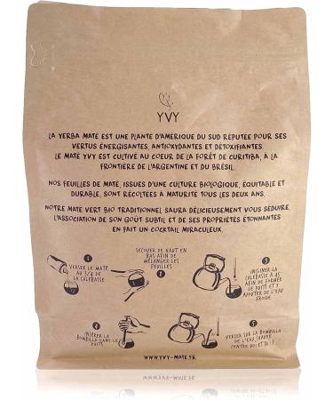  YVY YVY Yerba Mate Organic Green 500 g | Fair Trade and Non Smoked Organic Mate | Stemless | Gentle little bitter mate | Ideal fo - Buy Online on GoSupps.com