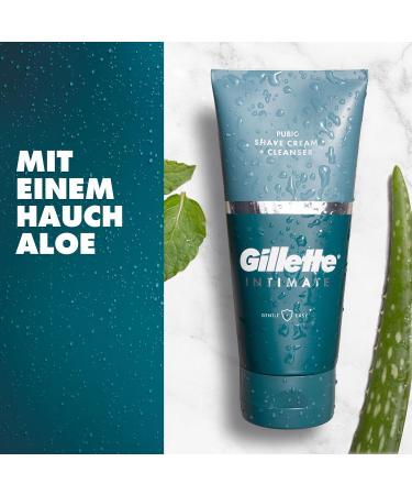 Gillette Intimate Care Razor Set for Men - 2-in-1 Shaving & Shower Cream with Aloe - Paraben-Free - Perfect Gift - 177 ml - Buy Online on GoSupps.com