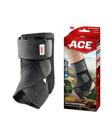 ACE Deluxe Ankle Stabilizer, Adjustable, Black, 1/Pack Deluxe Stabilizer