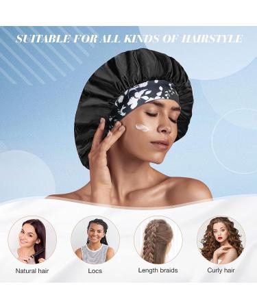 Silk Satin Bonnet Set for Women - 3 Pack Hair Caps for Sleep and Natural Hair Protection - Buy Online on GoSupps.com
