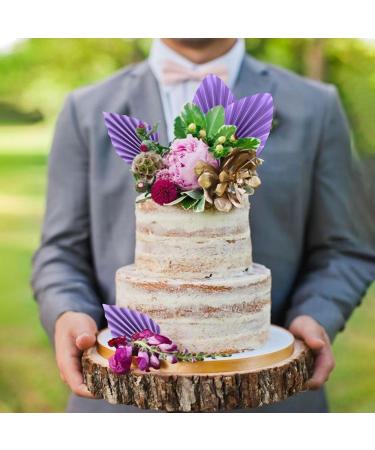 Blumomon 4 Pcs Purple Palm Fan Cake Toppers Palm Leaf Cake Toppers Palm Spear Leaf Cupcake Toppers Birthday Party Wedding Supplies Baby Shower Cake Decorations - Buy Online on GoSupps.com