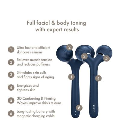 Geske SmartAppGuided Sonic Facial & Body Roller | 4-in-1 Dermaroller Device for Professional Face & Body Care | Enhance Your Beauty Routine - Buy Online on GoSupps.com