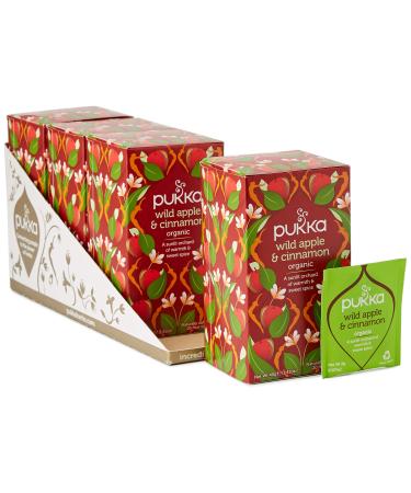 Pukka Pukka Organic and Ayurvedic Infusion Wild Apple and Cinnamon Flavour 100% Fair Trade Ingredients 4x20 Sachets 80 Sachets