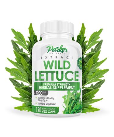 Parker Naturals Wild Lettuce Extract Herbal Sleep Supplement 1200mg 4:1 Concentrated Vegan Capsules Soothes Discomfort 60 Servings 120 Count 1 Count (Pack of 120)