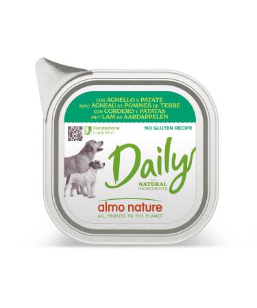 almo nature Daily Pack of 32 cans of pâté for Dogs with Lamb and Potatoes Gluten-free 32 x 100 g