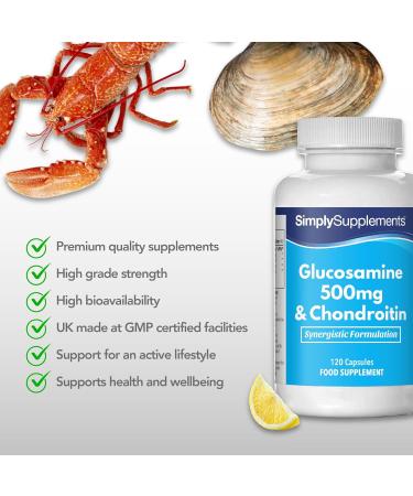Glucosamine and Chondroitin 500mg Capsules | 120 Count | Made in UK - Buy Online on GoSupps.com
