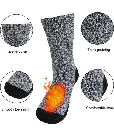 Men's Thermal Heated Socks for Winter - B-Concrete Grey (2 Pairs) - Buy Online on GoSupps.com
