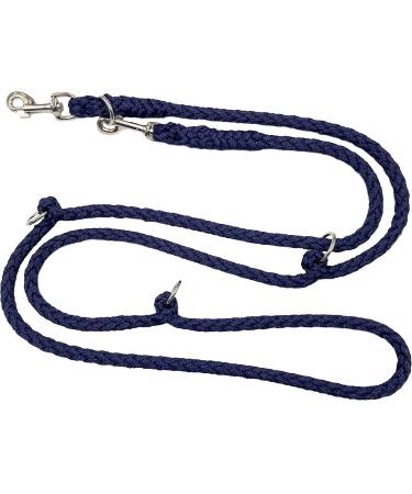 Premium Double Linen Adjustable Dog Exercise Line for Large Dogs up to 80kg - 5m 2.40m 2.80m 3.50m | 17 Fabrics Available - Durable & Malleable in Navy Blue - Buy Online on GoSupps.com