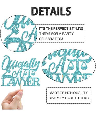WeBenison Glitter Officially a Lawyer Cake Topper/Congrats Lawyer Cake Decorations/Law School Graduation Party Decorations Blue - Buy Online on GoSupps.com