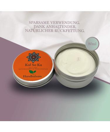 Kalsaka Handbalsam - Organic Hand Cream for Very Dry Hands | 80ml Argan Oil Jojoba Oil Aloe Vera & Almond Oil | Natural Cosmetics for Cracked Skin - Buy Online on GoSupps.com