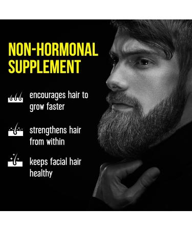 Beard Grow XL - Vegan Hair Growth Supplement for Faster Thicker Beard | Enhance Your Grooming Kit - Buy Online on GoSupps.com