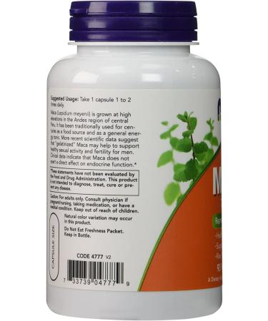 Now Foods Maca Raw 750 mg - 90 Veg Capsules | Natural Energy & Hormone Support - Buy Online on GoSupps.com