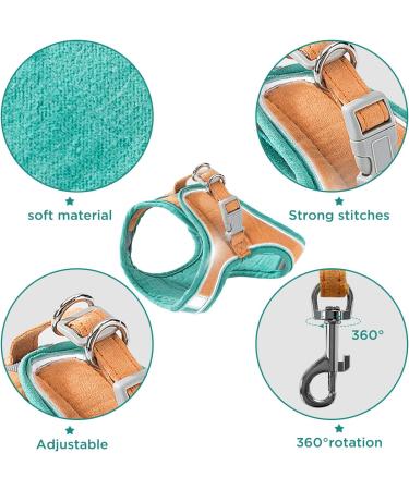 Geeric Adjustable Cat Dishes & Escape-Proof Harness Set - Reflective Green/Orange for Small Cats | Shop Internationally - Buy Online on GoSupps.com