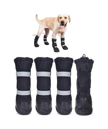 Hipaw Outdoor Dog Boots Winter Dog Shoes Nonslip for Snow Rain XL ( Insole width: 3.15" ) Black