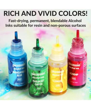 24-Piece Alcohol Ink Set - Highly Saturated, Acid-Free & Fast-Drying Inks for Tumblers, Resin Art, Glass & Metal - Buy Online on GoSupps.com