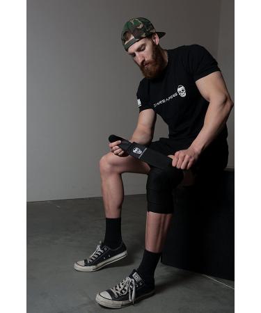 72-Inch Knee Wraps (Pair) with Strap for Squats, Weightlifting, Powerlifting - Black - For Men & Women - Buy Online on GoSupps.com