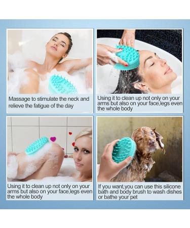 Silicone Body Scrubber & Bath Brush - Upgrade 2-in-1 Shower Tool for Gentle Massage and Cleansing - Buy Online on GoSupps.com