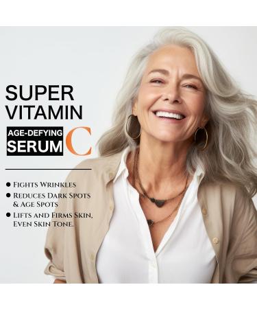 Buy Super C Serum for Women Over 70 | Vitamin C & Retinol Anti-Aging Face Serum Hydrates Lifts Firms & Evens Skin Tone (30ml - Buy Online on GoSupps.com