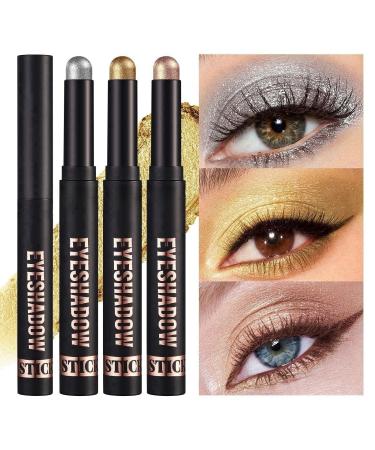 Rose Gold Eyeshadow Stick - High Pigment Waterproof Makeup Pencil Long Lasting Shimmer Cream for Women - Hypoallergenic Eye Highlighter #16 - Buy Online on GoSupps.com