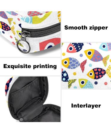 Colorful Fish Pattern Sanitary Napkin Storage Bag - Menstrual Period Kit Pouch for Women, Teens - 10 Colors - Buy Online on GoSupps.com