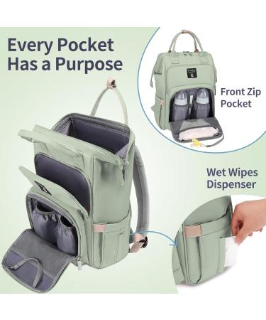 Pomelo Best Baby Diaper Backpack | Macaron Waterproof Diaper Bag with Large Capacity for Travel - Green - Buy Online on GoSupps.com