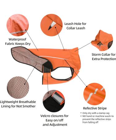 Shop Mile High Life Waterproof Pet Coat - Adjustable Reflective Rain Jacket for Medium Dogs (Orange) | Easy Entry & Level Closure - Buy Online on GoSupps.com
