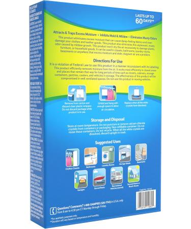 DampRid Fragrance Free Hanging Moisture Absorber - 14 oz (Pack of 6) | Buy Online Internationally - Buy Online on GoSupps.com