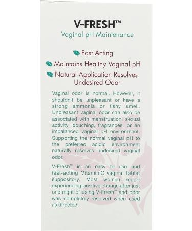 Vitanica V-Fresh Vaginal pH Support 6 Suppositories - Maintain Healthy pH Balance - Buy Online on GoSupps.com