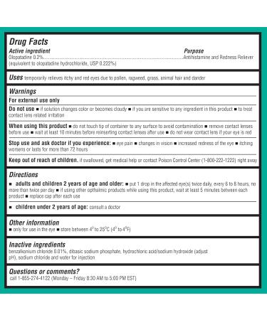 Antihistamine Eye Drops for Allergy Relief - Olopatadine Hydrochloride 0.085 oz (Pack of 2) - Buy Online on GoSupps.com