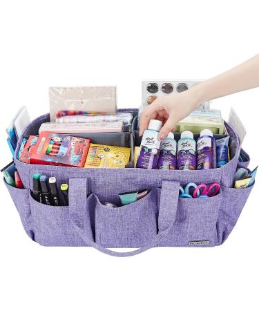 HOMEST Craft Organizer Tote Bag - Purple Art Caddy for Scrapbooking & Crafts Supplies - Buy Online on GoSupps.com