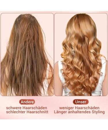 3-Barrel Curling Iron for Beach Waves - Adjustable Fast Heating Wave Iron for Long & Short Hair - Pink - Buy Online on GoSupps.com